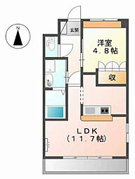 エル・グレイス 1LDKの間取図画像