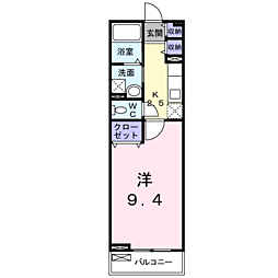 モン・シャンブル 1Kの間取図画像