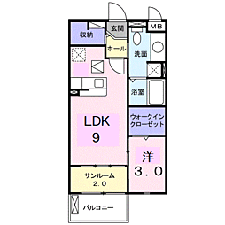 ネオメゾン 1LDKの間取図画像