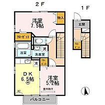 ルシアンローズA棟 202 ｜ 山口県防府市岩畠1丁目（賃貸アパート2DK・2階・56.81㎡） その2