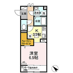 サイド 1Kの間取図画像