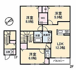 シャーメゾン華城 3LDKの間取図画像