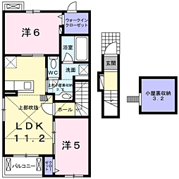 ディアコートMA 2LDKの間取図画像