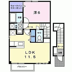 ボナール・ラシーヌ 1LDKの間取図画像