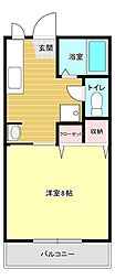 サンヴィレッジ新田 1Kの間取図画像