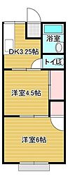 パナハイツ伊藤 2DKの間取図画像