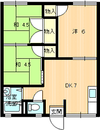 サンハイム 3DKの間取図画像