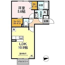 ラ・プランタン桑南 1LDKの間取図画像