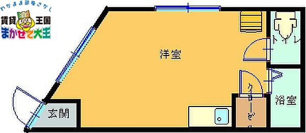 長崎県長崎市昭和1丁目(賃貸マンション1R・1階・15.15㎡)の写真 その2