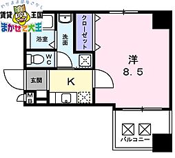 フリーデンST 1Kの間取図画像