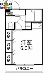 井上ハイム ワンルームの間取図画像