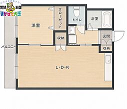 ペティオン富士見 1LDKの間取図画像