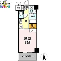 マインズ3 1Kの間取図画像