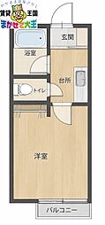 エトワール・坂本 1Kの間取図画像