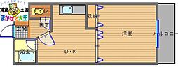 マイルーム梁川 1DKの間取図画像