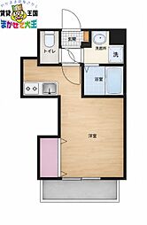 GrusOkamachi ワンルームの間取図画像