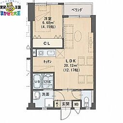 ガーデン桜坂 1LDKの間取図画像