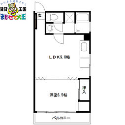 黒岩ビル 1LDKの間取図画像