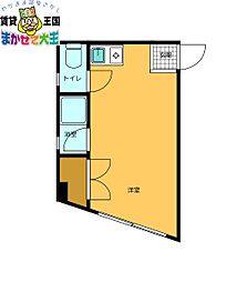 長崎電気軌道1系統 若葉町駅 徒歩12分の賃貸マンション 3階ワンルームの間取り