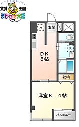 パークテラス中園 1LDKの間取図画像