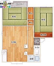 エスポワールあおい 2LDKの間取図画像