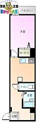 modernpalazzo眼鏡橋 1Kの間取図画像