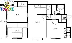 マンションニュー西山 3LDKの間取図画像