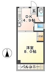 エコーマンション 1階1DKの間取り