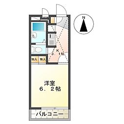 JR横浜線 片倉駅 徒歩7分の賃貸マンション 2階1Kの間取り