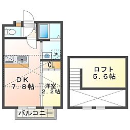 フィオーレ 1DKの間取図画像