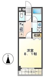AIRSTAGEONE 1Kの間取図画像