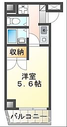 共立リライアンス八王子2 1Kの間取図画像