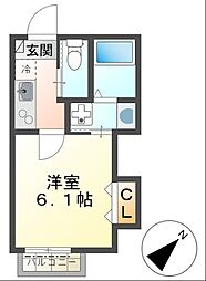 CIS丹木町2 1Kの間取図画像