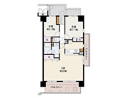 モンセーヌ和泉中央2番館 2LDKの間取図画像