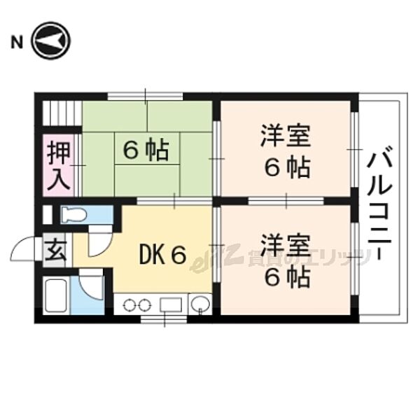 京都府京都市東山区大和大路五条下ル二丁目上梅屋町(賃貸マンション3K・3階・45.00㎡)の写真 その2