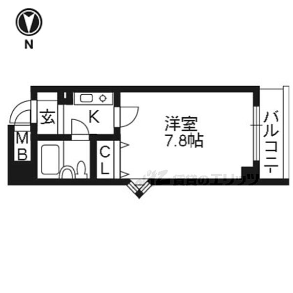 ＦＬＡＴＳ54 301｜京都府京都市右京区西院月双町(賃貸マンション1K・3階・20.00㎡)の写真 その2