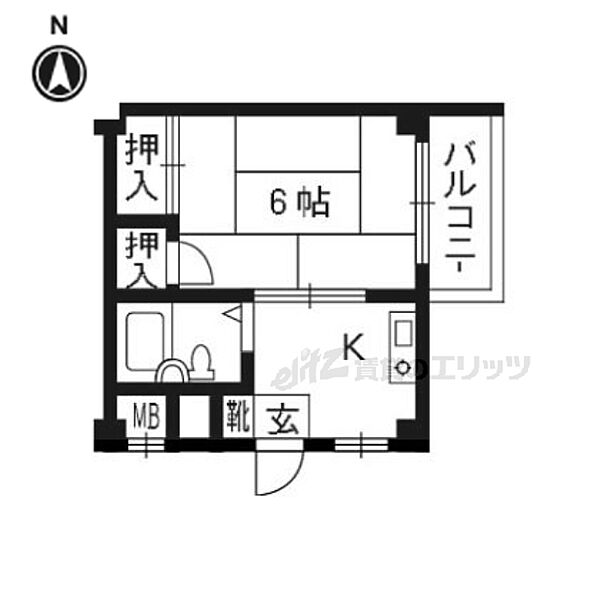 京都府京都市右京区太秦安井春日町(賃貸マンション1K・2階・21.58㎡)の写真 その2