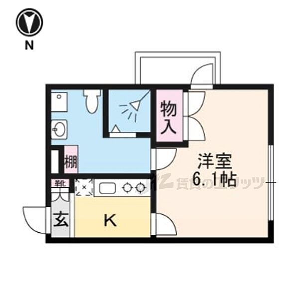 京都府京都市右京区西院西今田町(賃貸マンション1K・5階・21.00㎡)の写真 その2