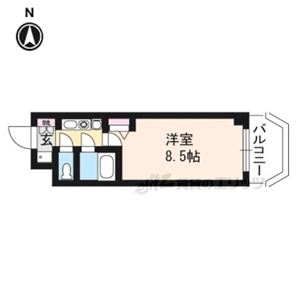 京都府京都市中京区聚楽廻松下町(賃貸マンション1K・4階・24.00㎡)の写真 その2