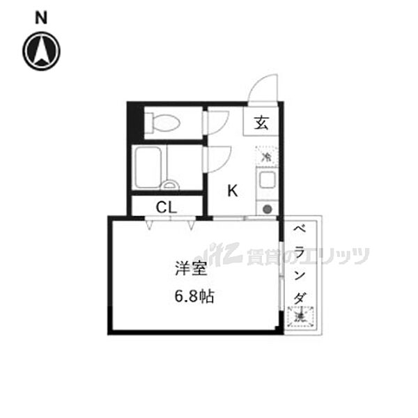 京都府京都市右京区西院日照町(賃貸マンション1K・4階・20.60㎡)の写真 その2