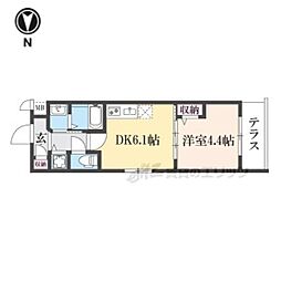 ベラジオワールドアイ京都円町 1DKの間取図画像