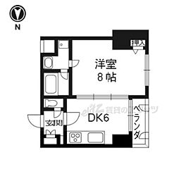 ＡＦＩＣＩＯＮ堀川 6階1DKの間取り