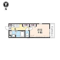 Sｈｉｎｉｎｇ二条離宮 3階1Kの間取り