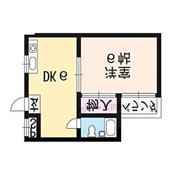 叡山電鉄叡山本線 出町柳駅 バス5分 近衛通下車 徒歩7分の賃貸マンション 1階1DKの間取り