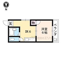 レジデンスＳＹ 3階1DKの間取り