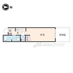 仮）中京区橋東詰町マンション 1階ワンルームの間取り