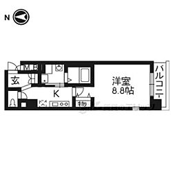 エイペックス京都西陣 1Kの間取図画像
