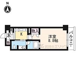 ヴィヴィ・プリメラ 6階1Kの間取り