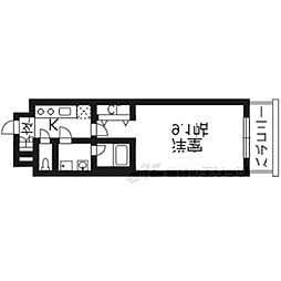 JR東海道・山陽本線 西大路駅 徒歩7分の賃貸マンション 8階1Kの間取り