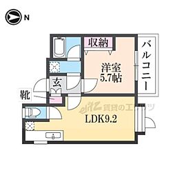 ホワイトクレステ 1LDKの間取図画像